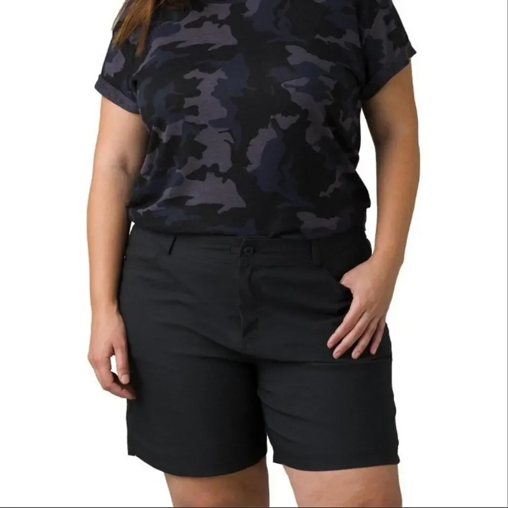 Prana Women's Halle Short Plus II Black Casual Outdoor Hiking Shorts Sz 20w NWT